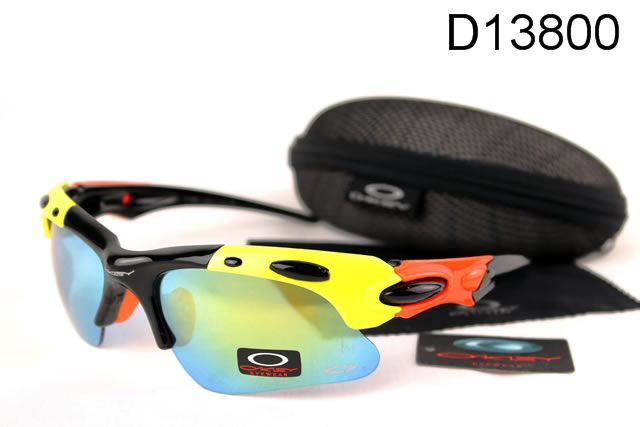 Oakley Plate Occhiali Da Sole Giallo Blu Lente Nero Giallo Arancione Telaio