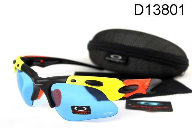 Oakley Plate Occhiali Da Sole Blu Lente Nero Giallo Arancione Telaio