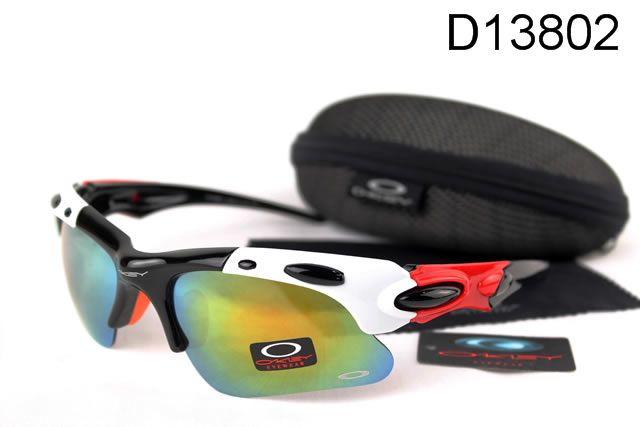 Oakley Plate Occhiali Da Sole Giallo Blu Lente Nero Bianco Rosso Telaio