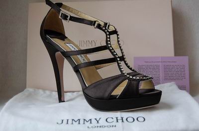 Jimmy choo Satin Platform Sandal Black Sandal