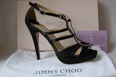 Jimmy choo Satin Platform Sandal Black Sandal