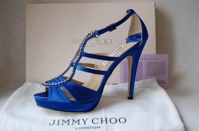 Jimmy Choo Blue Satin Platform Sandal