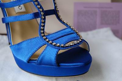Jimmy Choo Blue Satin Platform Sandal