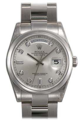 Rolex Day-Date Series Mens Automatic 18kt White Gold Wristwatch 118209-SDO