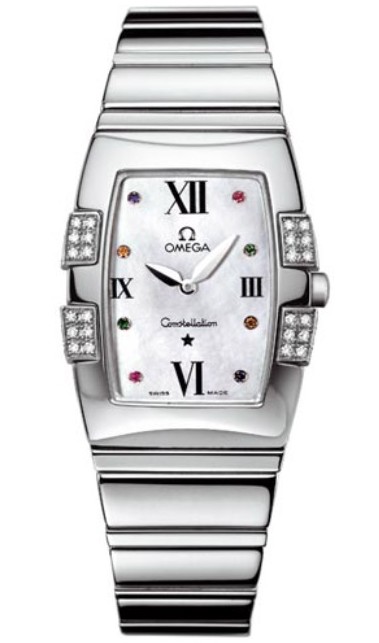 Omega Constellation Quadrella Quartz Series Ladies Stainless Steel Wristwatch-1586.79.00