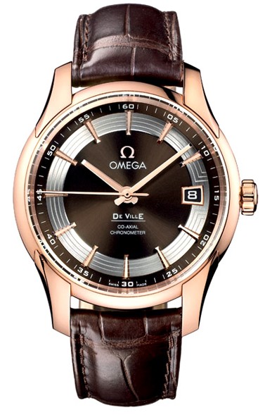 Omega De Ville Hour Vision 18k Rose Gold Mens Wristwatch 431.63.41.21.13.001