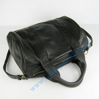 Alexander Wang 63460A Black Coco Duffle Studded Lambskin Leather Handbag