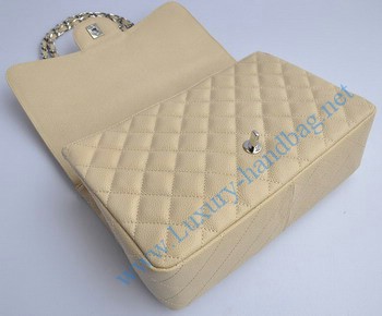 Chanel 2.55 Flap Bag 28600 Cream with silver chain