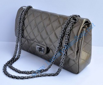 Chanel 2.55 Flap Bag 30226 Bronze with silver-grey chain