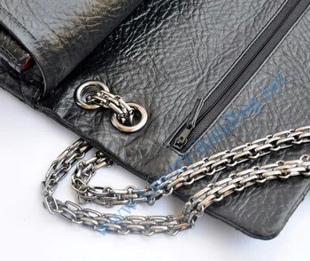 Chanel 2.55 Flap Bag 30226 elephantskin black with silver chain
