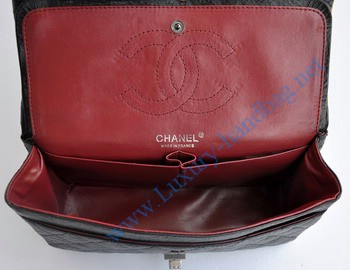 Chanel 2.55 Flap Bag 30226 elephantskin black with silver chain