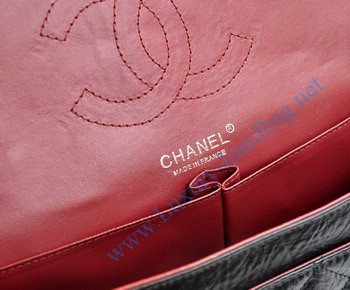 Chanel 2.55 Flap Bag 30226 elephantskin black with silver chain