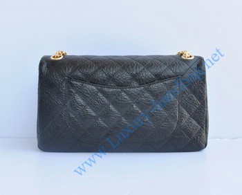 Chanel 2.55 Flap Bag 30226 elephantskin black with gold chain