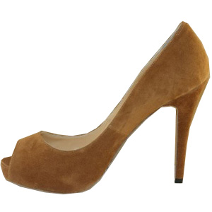 Christian Louboutin Very Prive Suede Platform Pumps Fawn