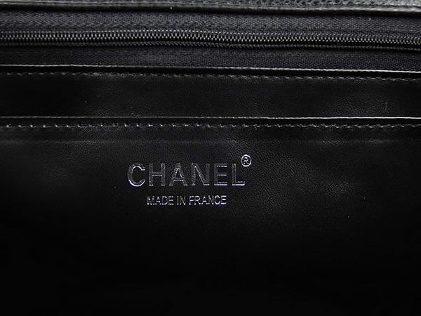 Chanel 2.55 Series Caviar Leather Large Flap Bag A36070 Black Silver