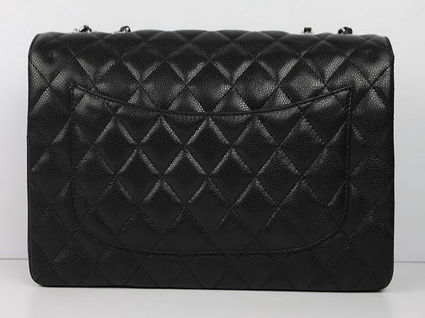 Chanel 2.55 Series Caviar Leather Large Flap Bag A36070 Black