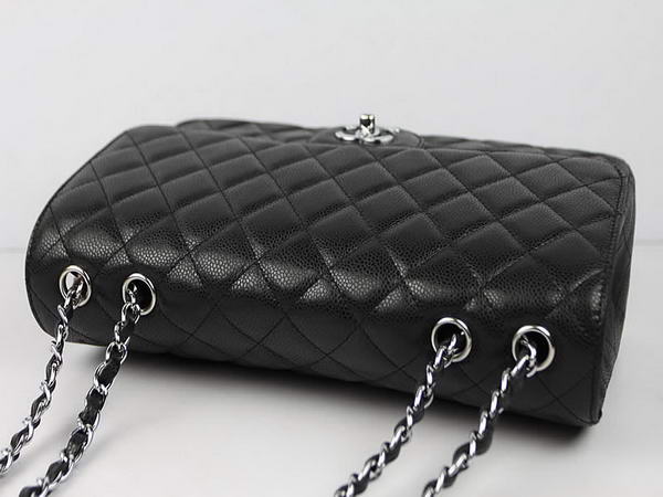 Chanel 2.55 Series Caviar Leather Large Flap Bag A36070 Black