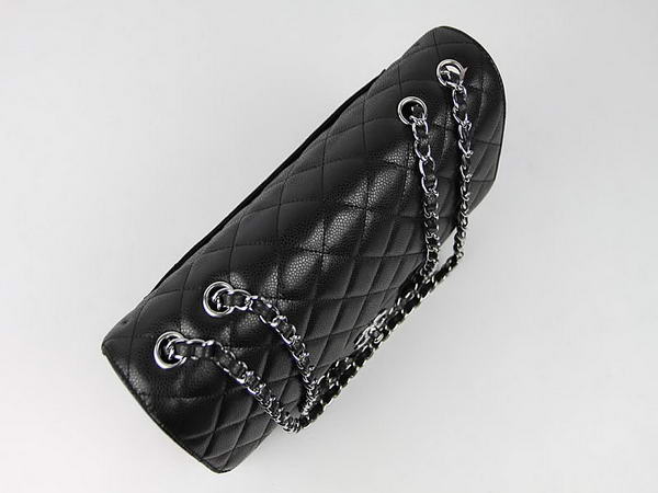 Chanel 2.55 Series Caviar Leather Large Flap Bag A36070 Black