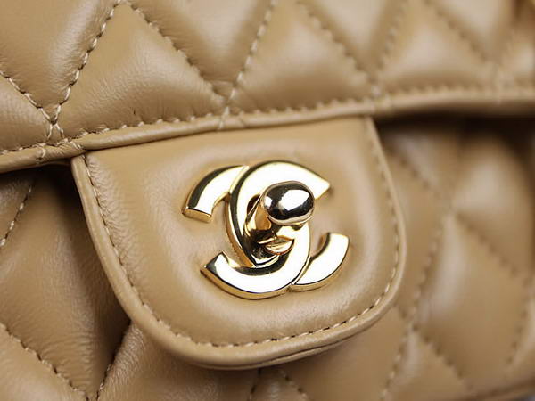 Chanel 2.55 Series Lambskin Flap Bag A1112 Apricot Gold