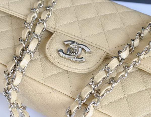 Chanel A1112 2.55 Series Flap Bag Original Caviar Leather Apricot