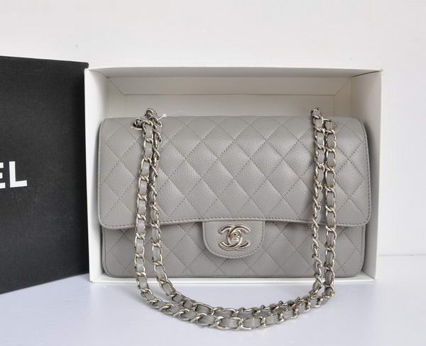 Chanel A1112 2.55 Series Flap Bag Original Caviar Leather Grey