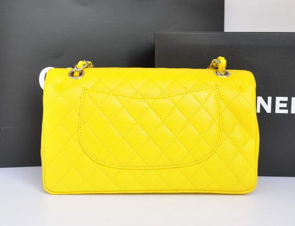 Chanel A1112 2.55 Series Flap Bag Original Caviar Leather Yellow