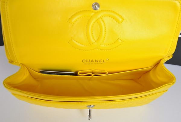 Chanel A1112 2.55 Series Flap Bag Original Caviar Leather Yellow