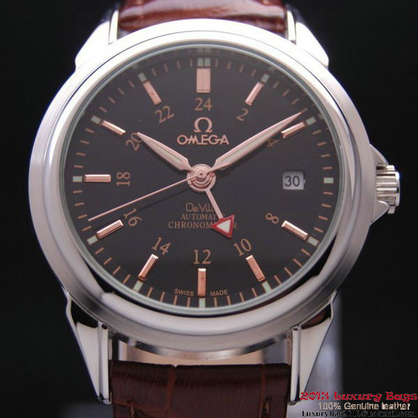 OMEGA DE VILLE Automatic Chronometer Steel on Brown Leather Strap OM77218