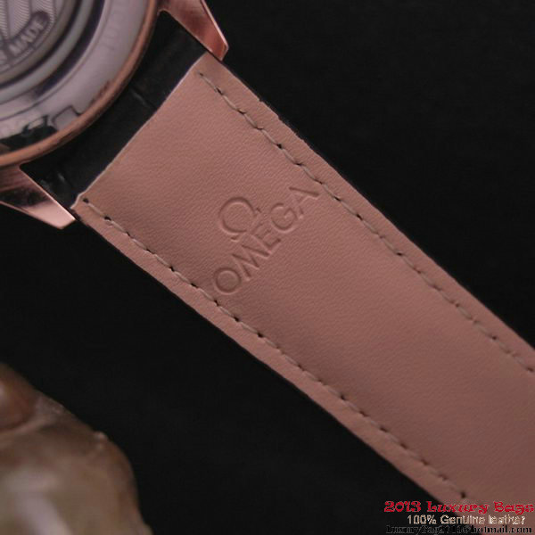 OMEGA DE VILLE CO-AXIAL CHRONOSCOPE Red Gold on Black Leather Strap OM77427