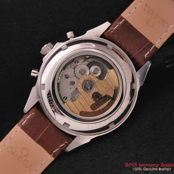 OMEGA DE VILLE CO-AXIAL CHRONOSCOPE Red Gold on Brown Leather Strap OM77420