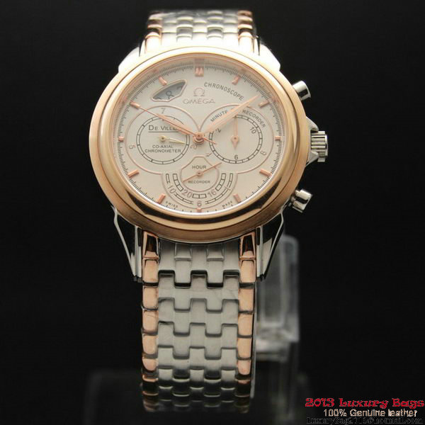 OMEGA DE VILLE CO-AXIAL CHRONOSCOPE Red Gold on Steel Strap OM77429