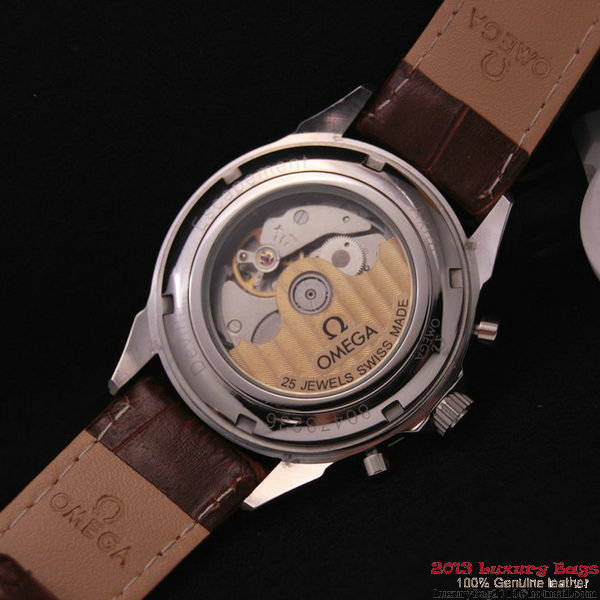OMEGA DE VILLE CO-AXIAL CHRONOSCOPE Steel on Brown Leather Strap OM77401