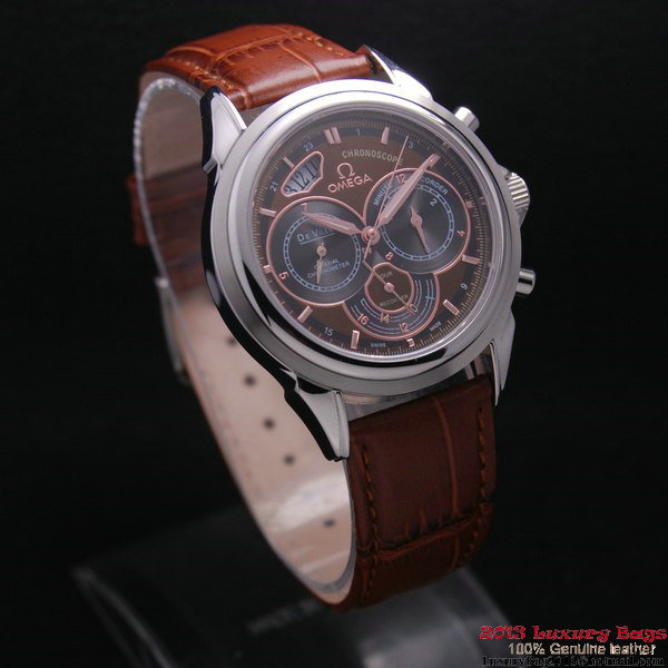 OMEGA DE VILLE CO-AXIAL CHRONOSCOPE Steel on Brown Leather Strap OM77404