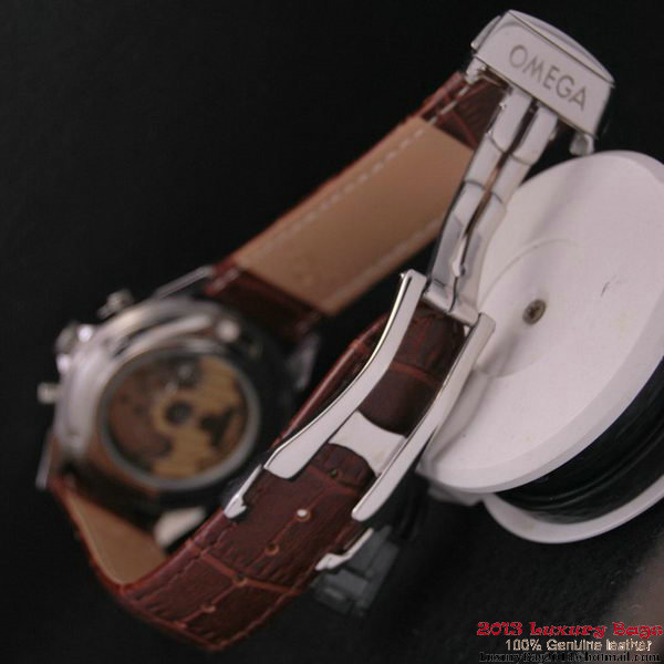 OMEGA DE VILLE CO-AXIAL CHRONOSCOPE Steel on Brown Leather Strap OM77404