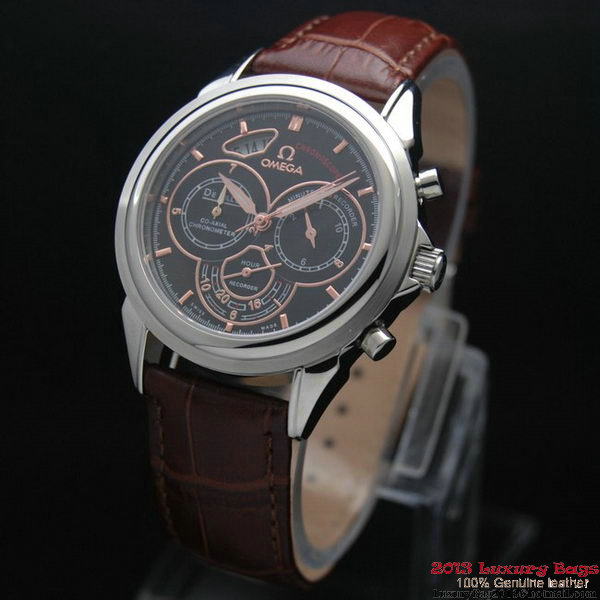 OMEGA DE VILLE CO-AXIAL CHRONOSCOPE Steel on Brown Leather Strap OM77408