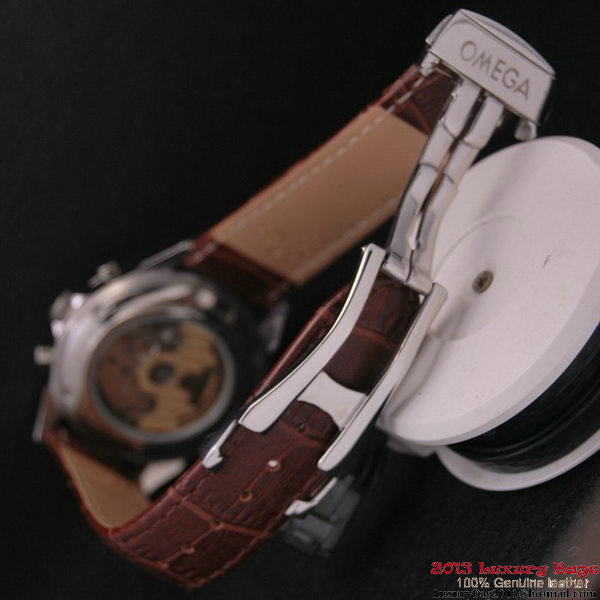 OMEGA DE VILLE CO-AXIAL CHRONOSCOPE Steel on Brown Leather Strap OM77408
