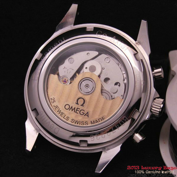 OMEGA DE VILLE CO-AXIAL CHRONOSCOPE Steel on Brown Leather Strap OM77410