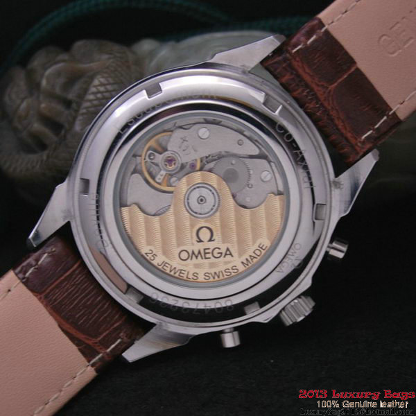 OMEGA DE VILLE CO-AXIAL CHRONOSCOPE Steel on Brown Leather Strap OM77410