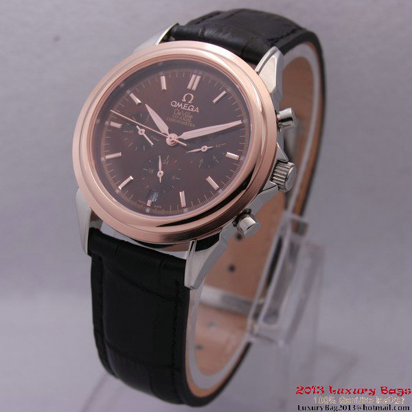 OMEGA DE VILLE CO-AXIAL Chronometer Red Gold on Black Leather Strap OM77510