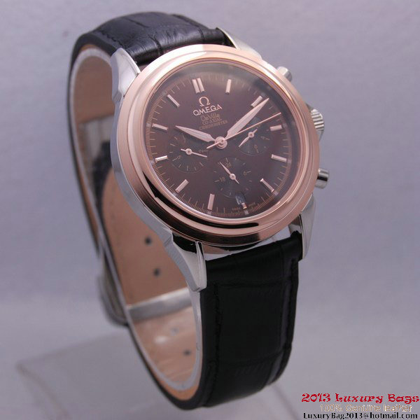 OMEGA DE VILLE CO-AXIAL Chronometer Red Gold on Black Leather Strap OM77510
