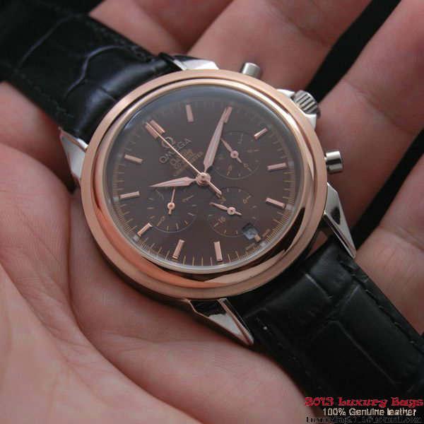 OMEGA DE VILLE CO-AXIAL Chronometer Red Gold on Black Leather Strap OM77510