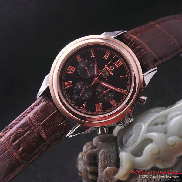 OMEGA DE VILLE CO-AXIAL Chronometer Red Gold on Brown Leather Strap OM77505