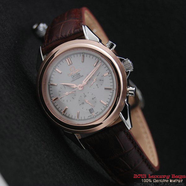 OMEGA DE VILLE CO-AXIAL Chronometer Red Gold on Brown Leather Strap OM77507