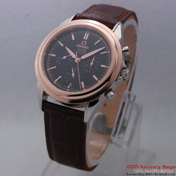 OMEGA DE VILLE CO-AXIAL Chronometer Red Gold on Brown Leather Strap OM77511