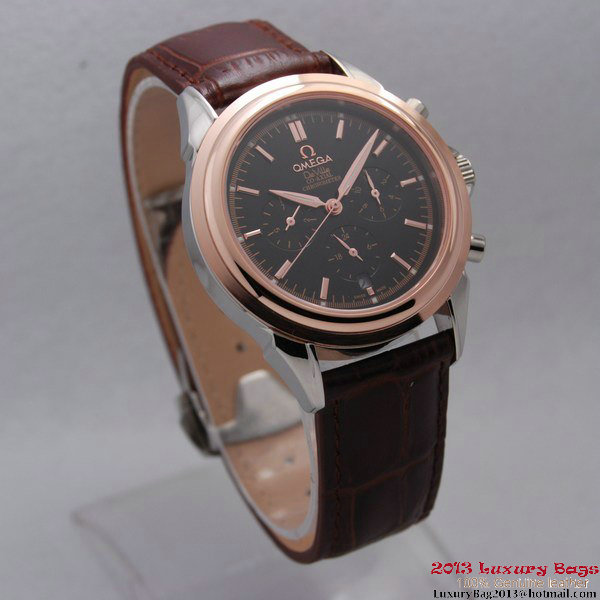 OMEGA DE VILLE CO-AXIAL Chronometer Red Gold on Brown Leather Strap OM77511