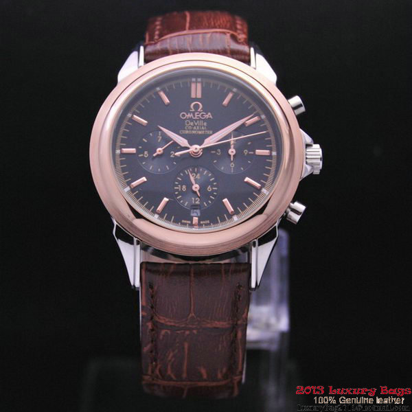 OMEGA DE VILLE CO-AXIAL Chronometer Red Gold on Brown Leather Strap OM77511