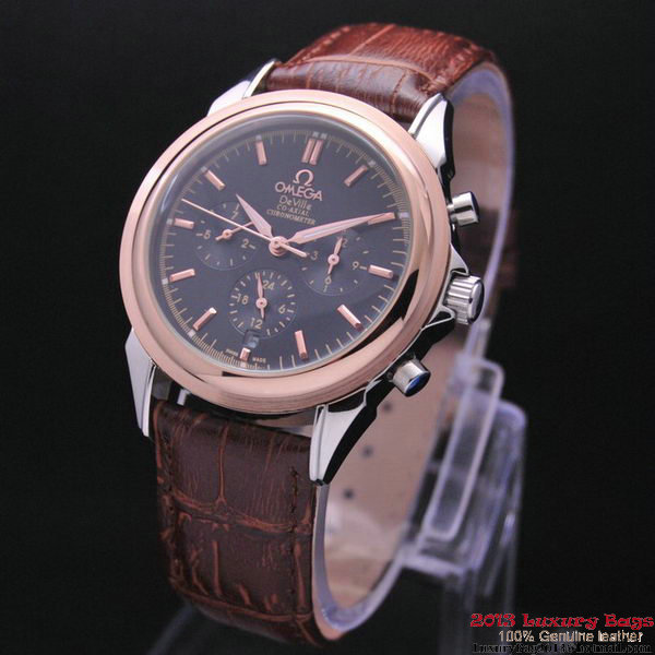 OMEGA DE VILLE CO-AXIAL Chronometer Red Gold on Brown Leather Strap OM77511