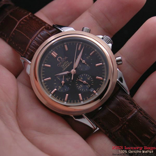 OMEGA DE VILLE CO-AXIAL Chronometer Red Gold on Brown Leather Strap OM77511