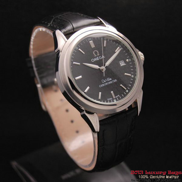 OMEGA DE VILLE Chronometer Steel on Black Strap OM77308