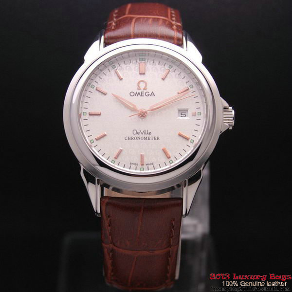 OMEGA DE VILLE Chronometer Steel on Brown Strap OM77301